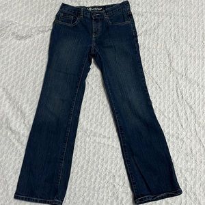 Crazy8 size 10 boot cut denim blue jeans, dark wash with adjustable waist